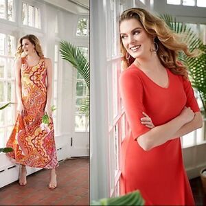 Attitudes by Renee Set of 2 Printed & Solid Maxi Dresses